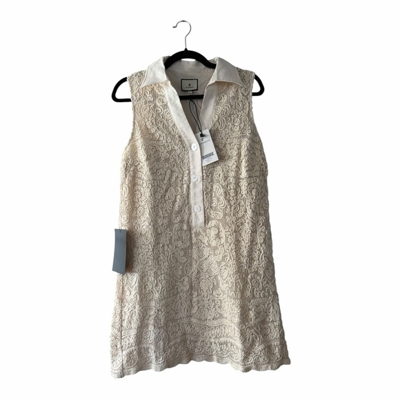 Tuckernuck Tan Lace Sleeveless Collier Dress Women’s Size Small NEW - Picture 3 of 13